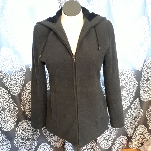 Women's Wool Blend Hooded Coat Fleet Street Ltd - Picture 2 of 5